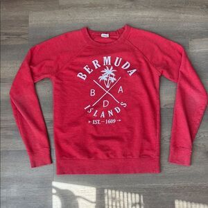 Delta Fleece Vintage Bermuda Islands BDA Small Sweatshirt Red Crewneck